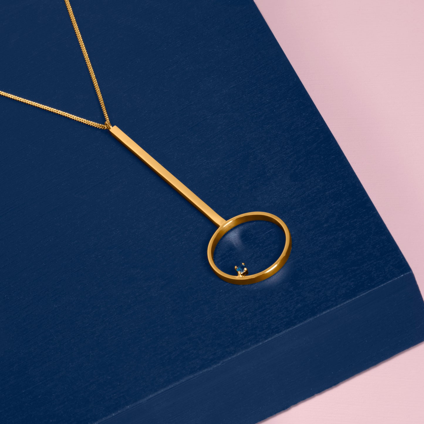 Republic Road | Illuminate | The Seeker Necklace Gold on Blue and Pink 