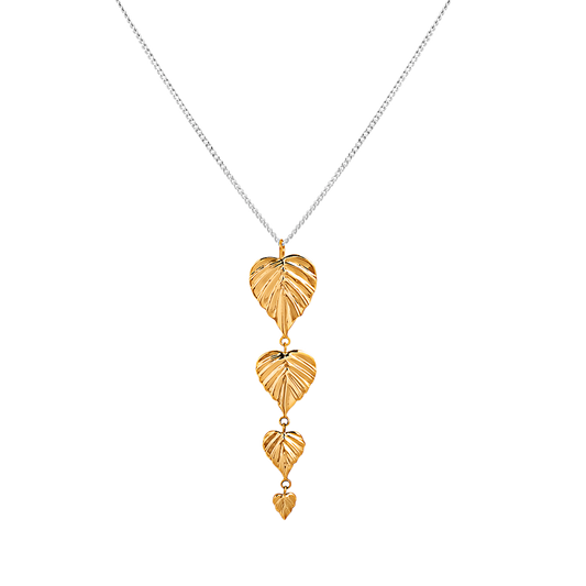 Wild 4 Drop Pendant 9CT GOLD Leaves